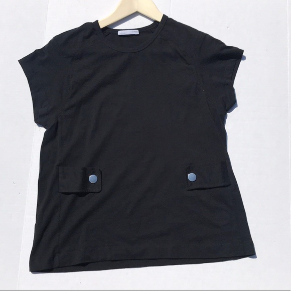 Zara Tops - DONATE 7/2🛑Zara Black Tee Silver Snap Shirt